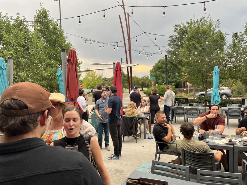 Golden hour at a community happy hour