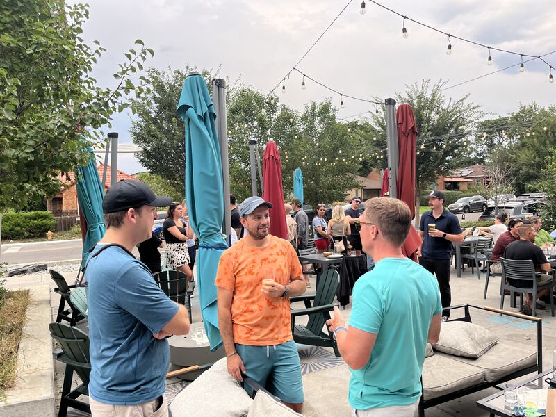 Connecting over drinks on the patio
